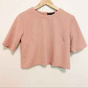 Forever 21 Pastel Pink Textured Crop Top L